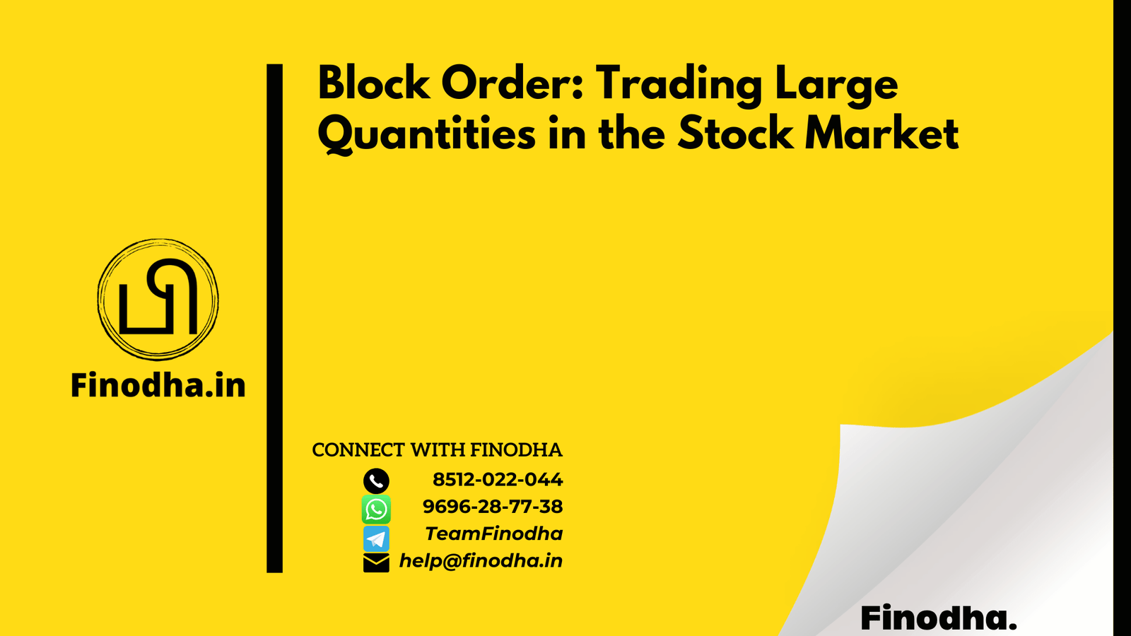 Block Order Trading Large Quantities in the Stock Market