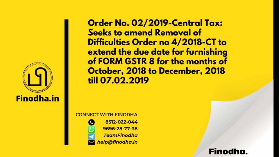 Order No. 02/2019-Central Tax