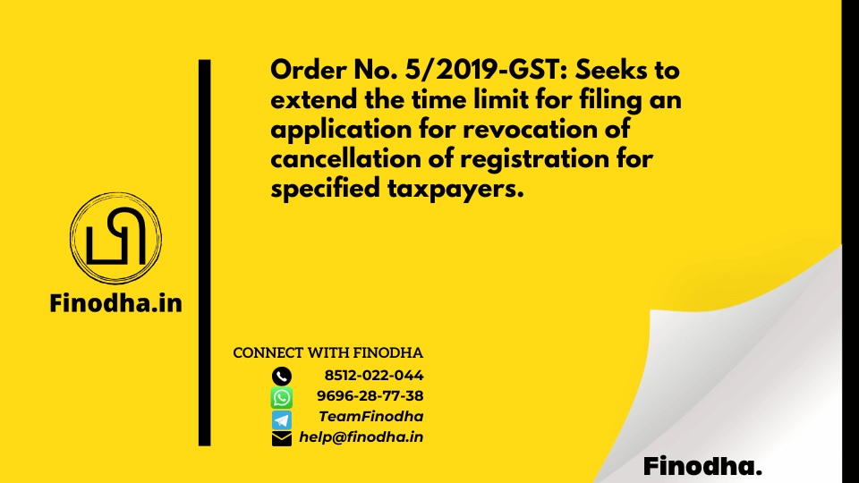 Order No. 5/2019-GST