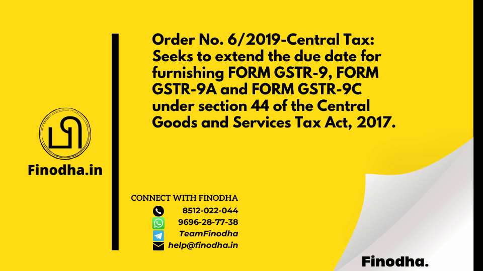 Order No. 6/2019-Central Tax