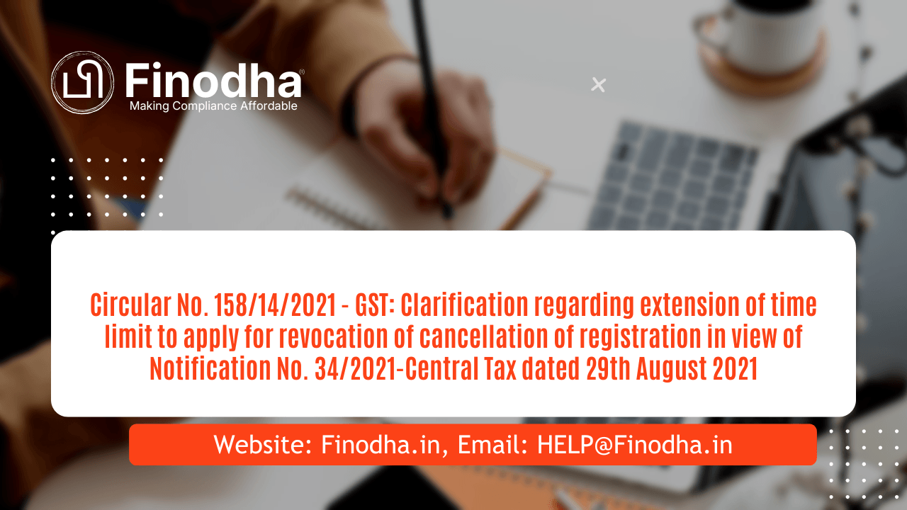Circular No. 158/14/2021 - GST