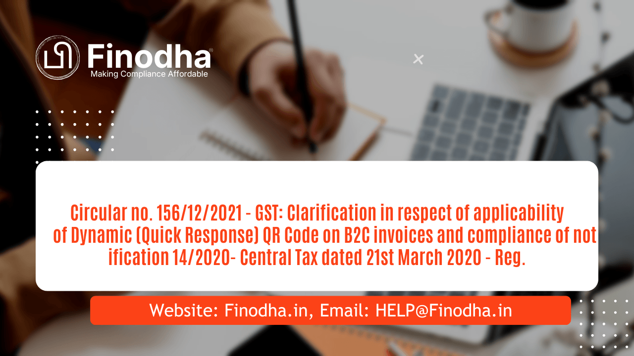 Circular no. 156122021 – GST Circular No. 156/12/2021 - GST