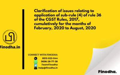 Circular No. 142/12/2020 – GST: Clarification of issues relating to application of sub-rule (4) of rule 36 of the CGST Rules, 2017, cumulatively for the months of February, 2020 to August, 2020