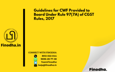 Guidelines for CWF Provided to Board Under Rule 97(7A) of CGST Rules, 2017