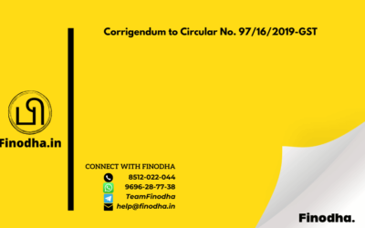 Corrigendum to Circular No. 97/16/2019-GST