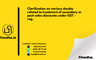 Circular No. 105/24/2019 – GST: Clarification on various doubts related to treatment of secondary or post-sales discounts under GST – reg.