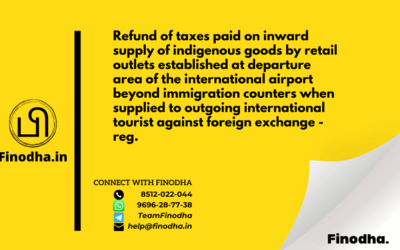 Circular No. 106/25/2019 – GST: Refund of taxes paid on inward supply of indigenous goods by retail outlets established at departure area of the international airport beyond immigration counters when supplied to outgoing international tourist against foreign exchange – reg.