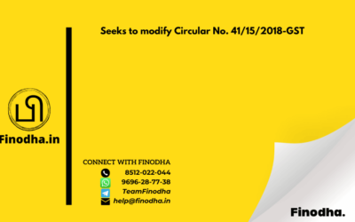 Circular No. 49/23/2018 – GST: Seeks to modify Circular No. 41/15/2018-GST