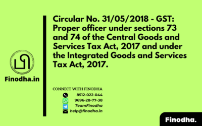 Circular No. 31/05/2018 – GST: Proper officer