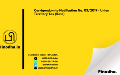 Corrigendum to Notification No. 03/2019 – Union Territory Tax (Rate)