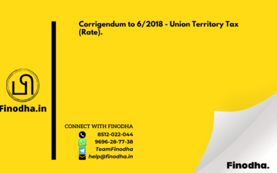 Corrigendum to 6/2018 – Union Territory Tax (Rate).