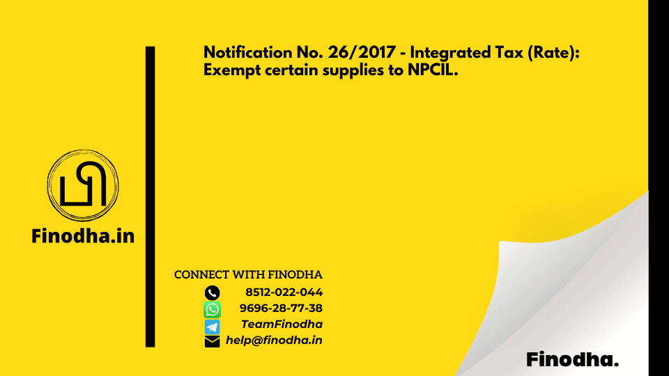 GST Notification No. 262017 - Integrated Tax (Rate)