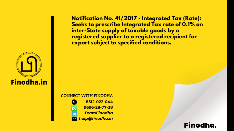 GST Notification No. 412017 - Integrated Tax (Rate)