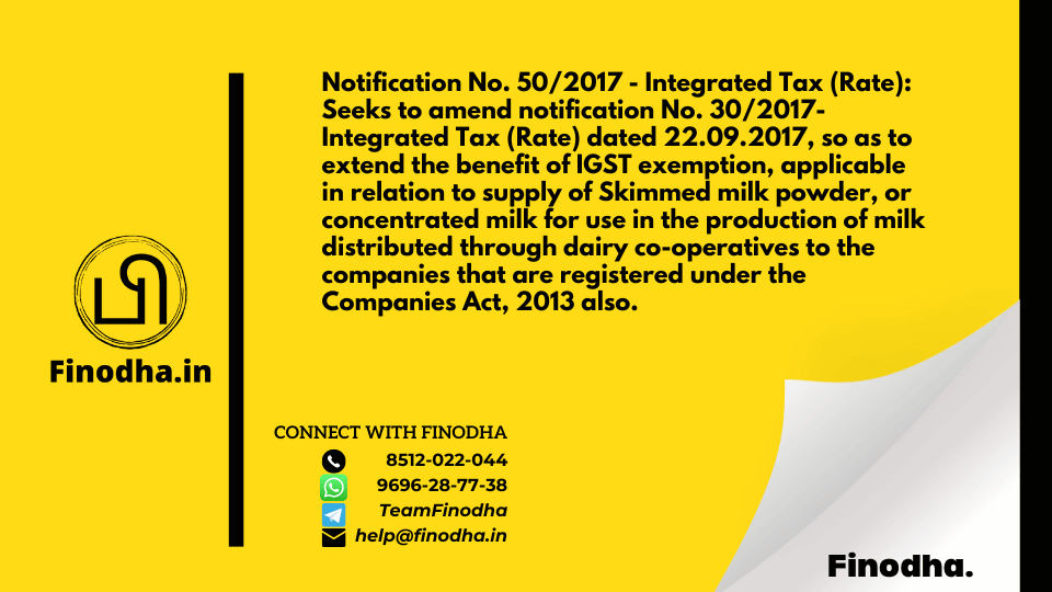 GST Notification No. 502017 - Integrated Tax (Rate)