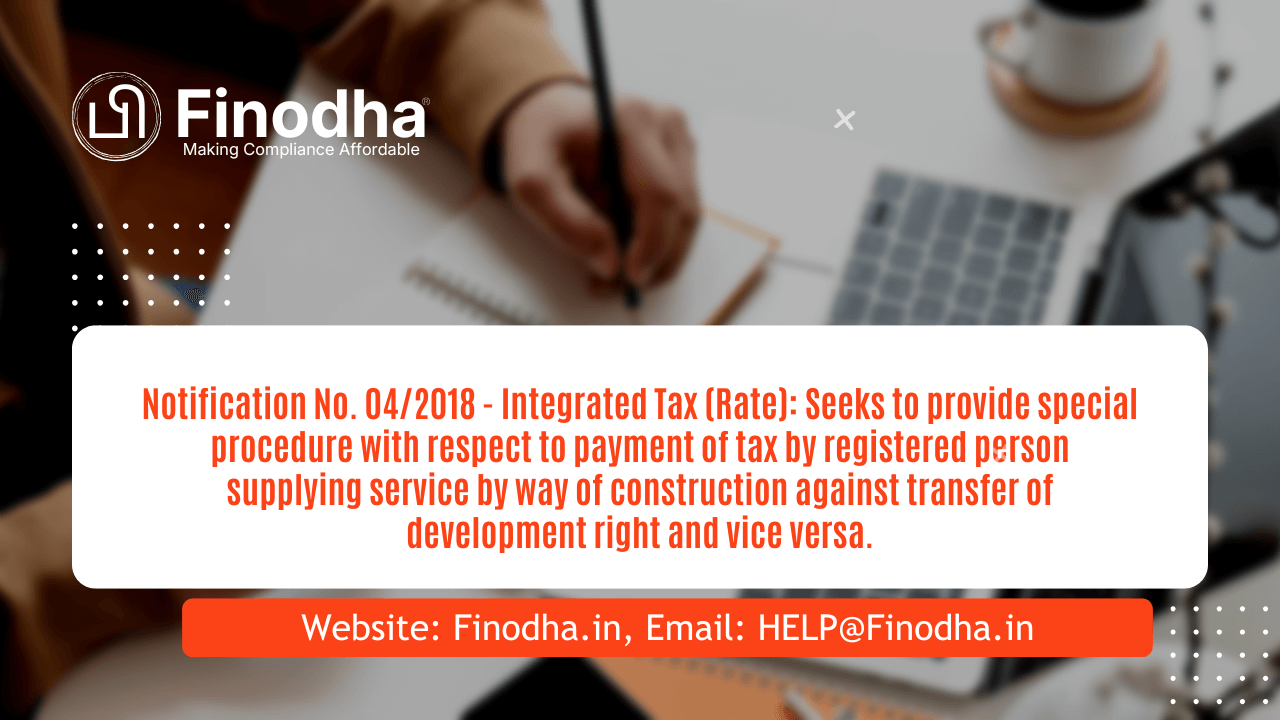 Notification No. 04/2018 – Integrated Tax (Rate)