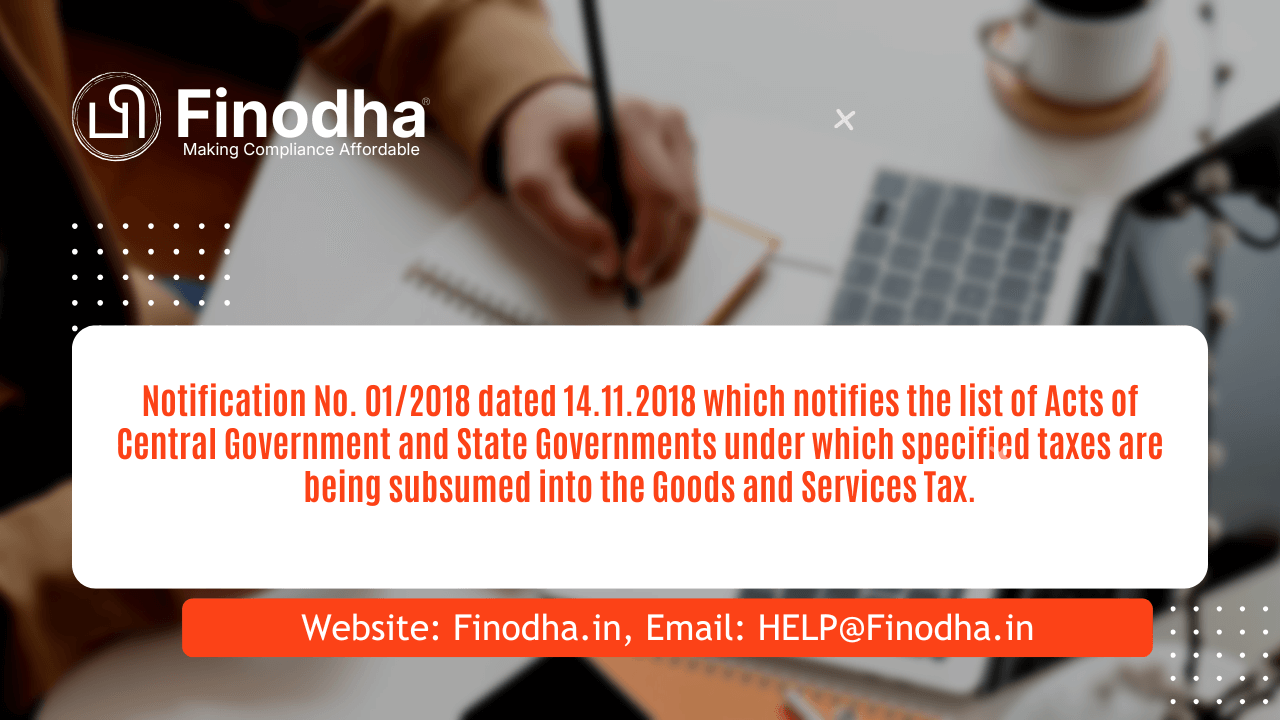 Notification No. 01/2018 Compensation Cess GST