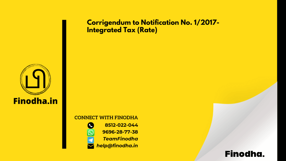 GST Notification No. 1/2017-Integrated Tax (Rate)