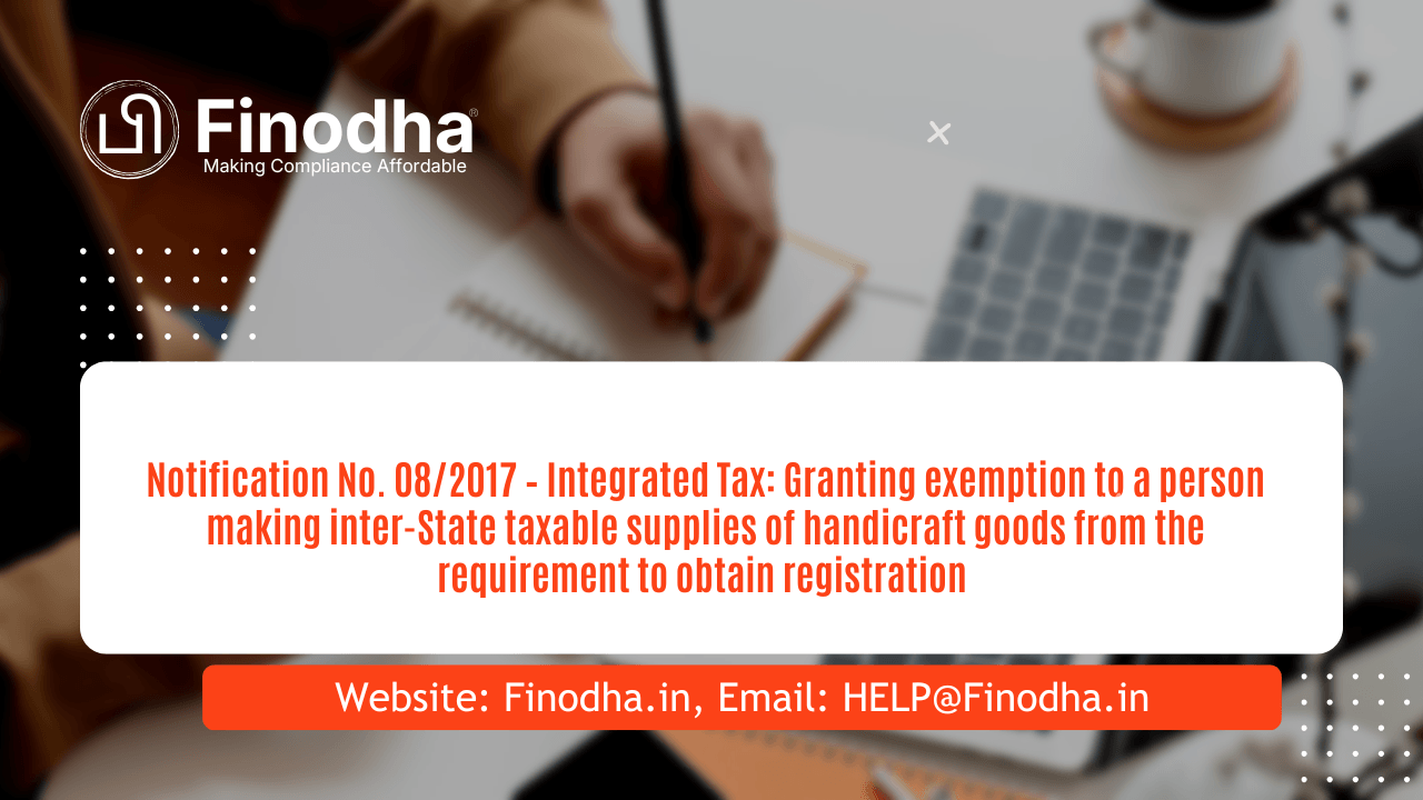 Notification No. 08/2017 — Integrated Tax