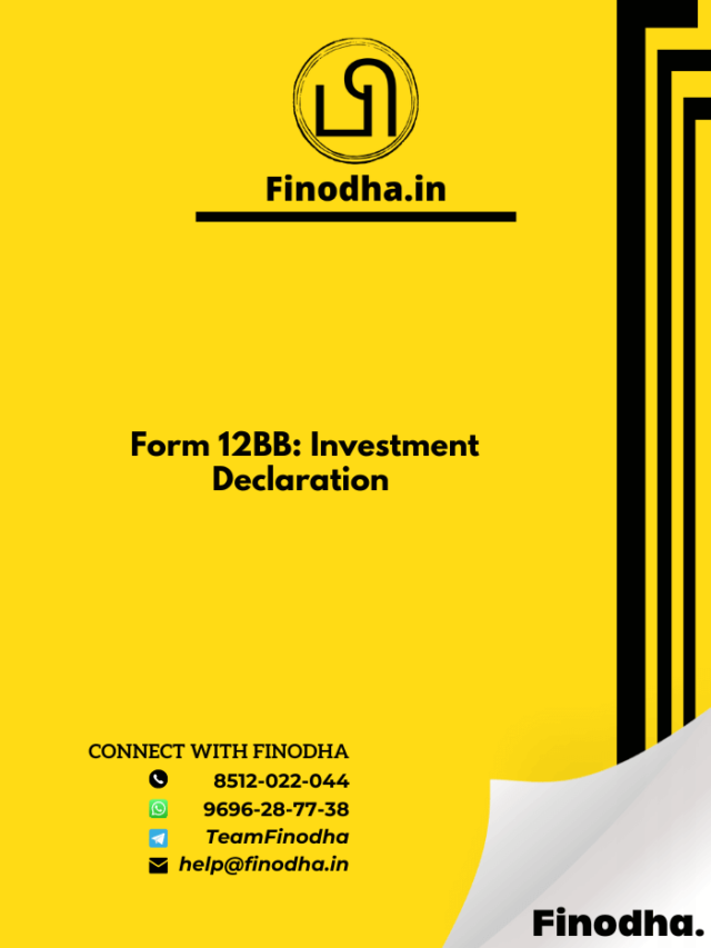 Form 12BB: Investment Declaration - Online ITR EFiling Financial Year ...