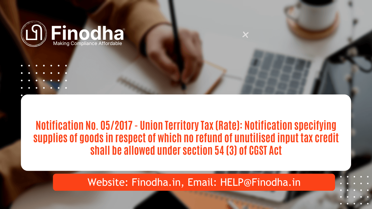 Notification No. 05/2017 – UTTR