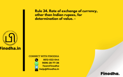 Rule 34. Rate of exchange of currency, other than Indian rupees, for determination of value. –