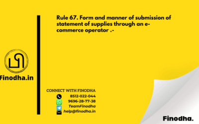 Rule 67. Form and manner of submission of statement of supplies through an e-commerce operator .-