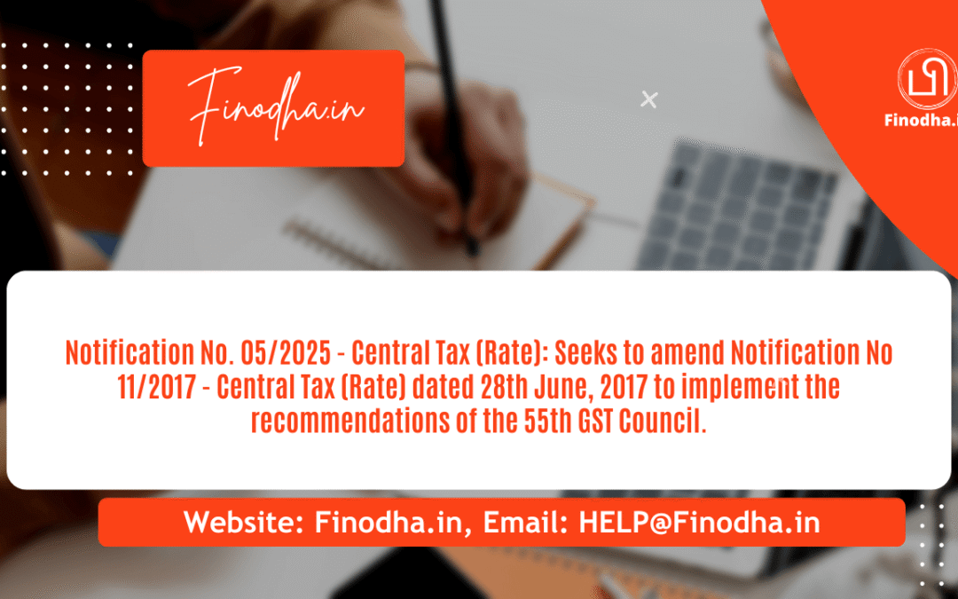 Notification No. 05/2025 – Central Tax (Rate) Updates
