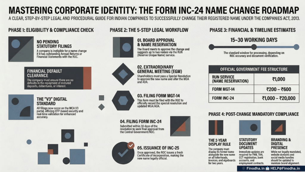 Form INC-24: Complete Guide to Change Company Name in India (Step‑by‑Step Process) 5 Form INC 24 Roadmap 1